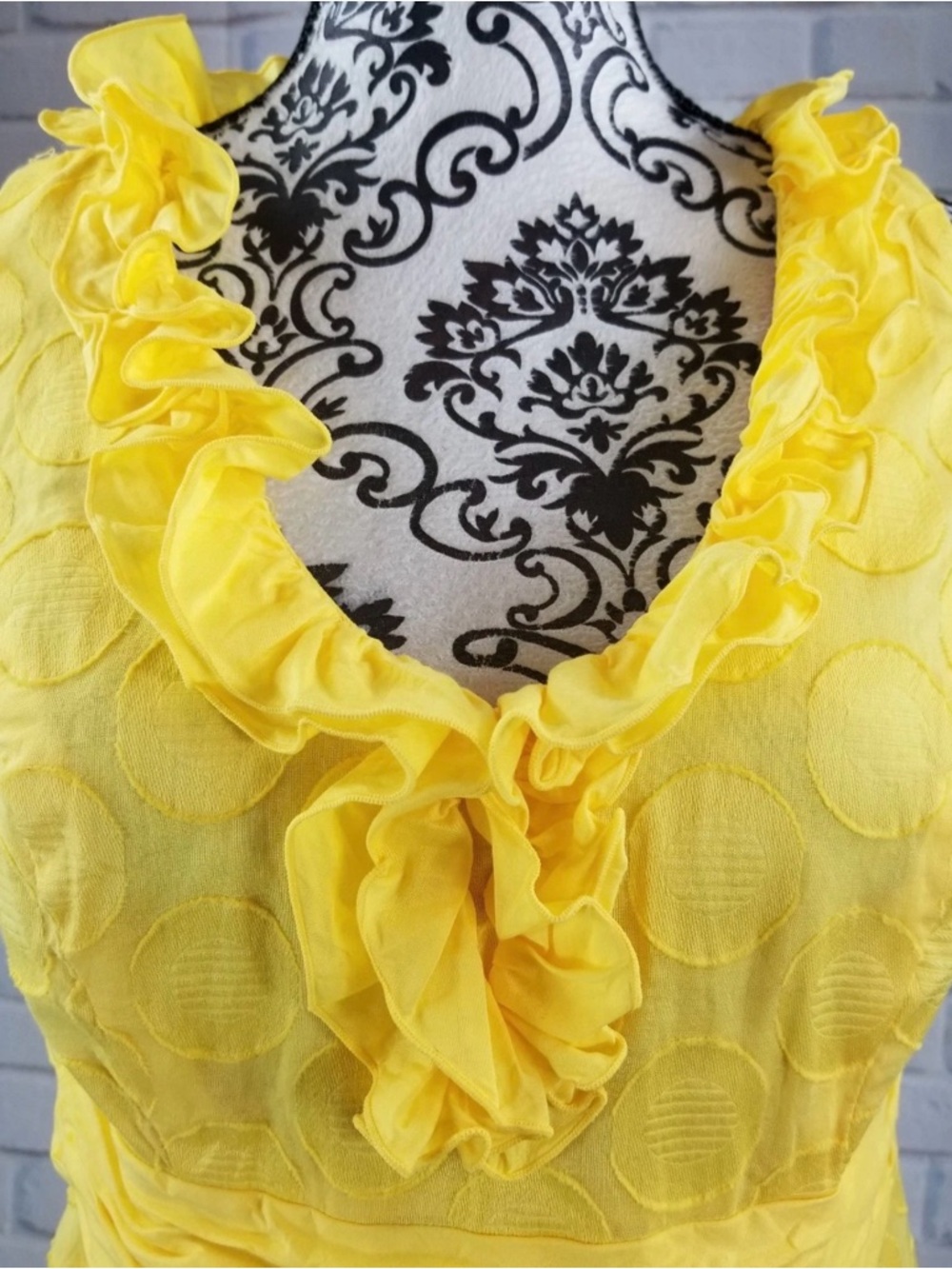 Studio I Yellow Ruffled V-Neck Midi Dress - Picture 3 of 6